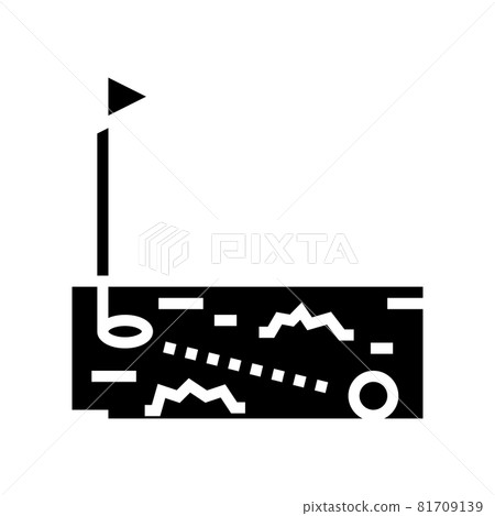 ball running in golf hole glyph icon vector illustration ball running in golf hole glyph icon vector illustration 81709139
