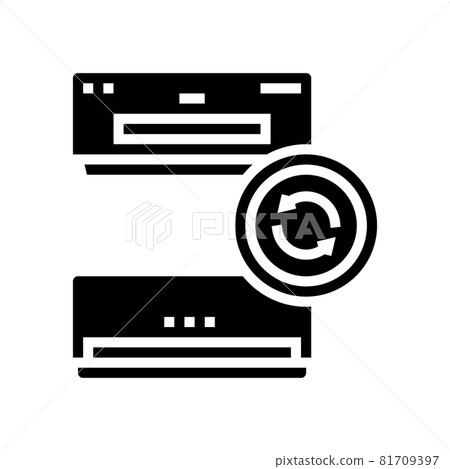 air conditioning replacement glyph icon vector illustration 81709397