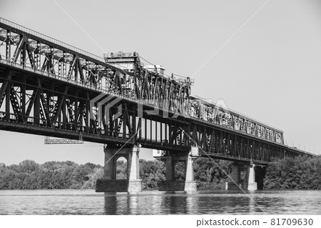 Black and white photo of Danube Bridge Black and white photo of Danube Bridge 81709630