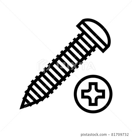 self-tapping screw line icon vector illustration 81709732