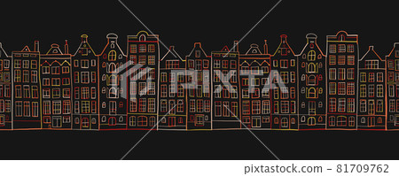 Architectural cityscape background. Seamless Pattern for your design 81709762