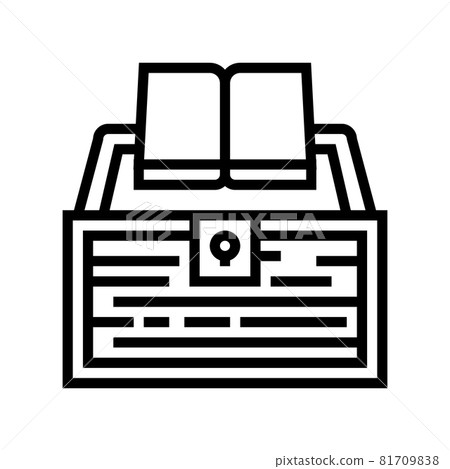 book educate knowledge line icon vector... - Stock Illustration ...