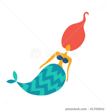 Mermaid Girl icon, isolated on white Mermaid Girl icon, isolated on white 81709842