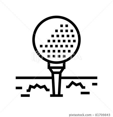 ball on golf tee stand line icon vector illustration 81709843