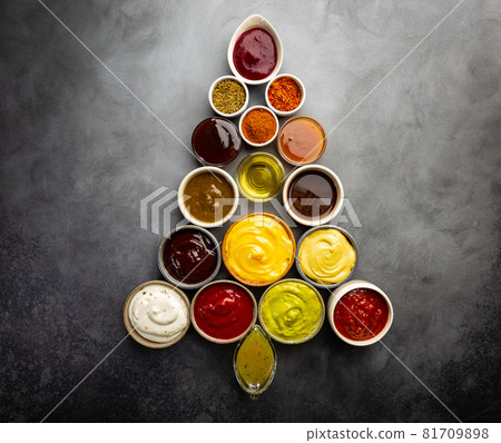 Set of different dip sauces Set of different dip sauces 81709898