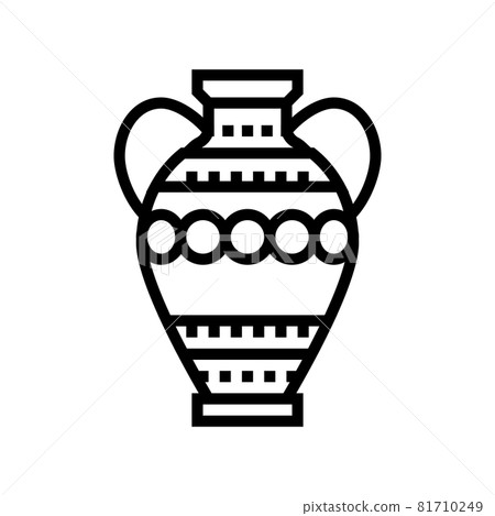 amphora ancient rome line icon vector illustration 81710249