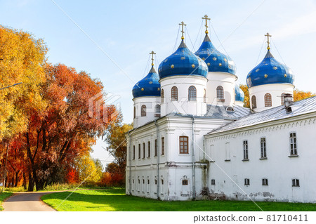 The St. George's or Yuriev Monastery is Russia's oldest monastery in Veliky Novgorod, Russian Federation. The St. George's or Yuriev Monastery is Russia's oldest monastery in Veliky Novgorod, Russian Federation. 81710411