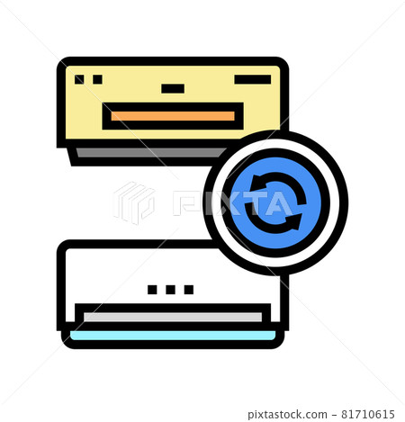 air conditioning replacement color icon vector illustration air conditioning replacement color icon vector illustration 81710615