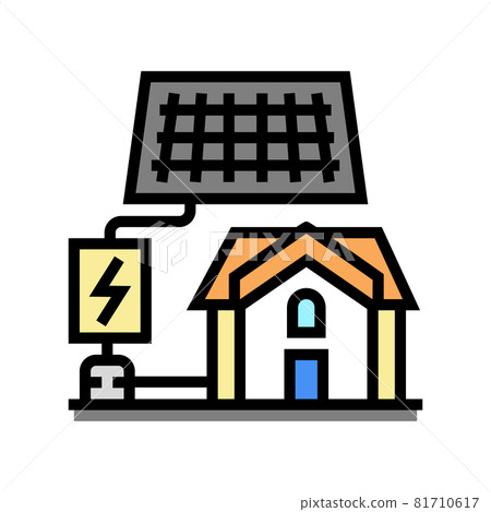 solar electricity installation color icon vector illustration solar electricity installation color icon vector illustration 81710617