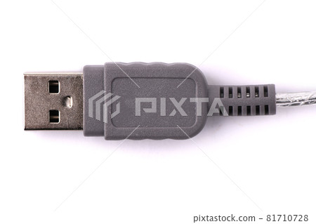 USB connector against white background. USB connector against white background. 81710728