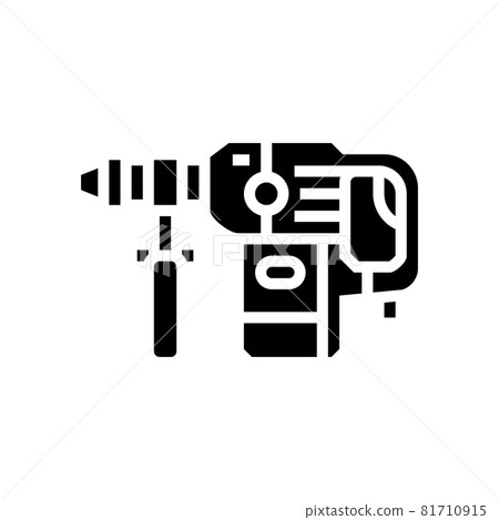 rotary hammer tool glyph icon vector illustration - Stock Illustration ...