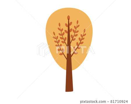 A certain autumn yellow tree on a white background A certain autumn yellow tree on a white background 81710924