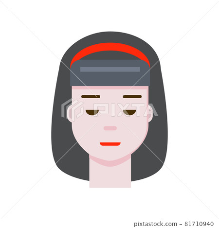 Asian girl with red hoop in hair Asian girl with red hoop in hair 81710940