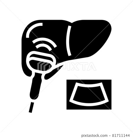 ultrasound liver glyph icon vector illustration 81711144