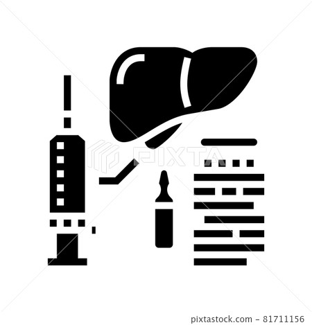 vaccination liver glyph icon vector illustration 81711156