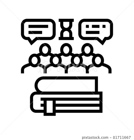 social history line icon vector illustration 81711667