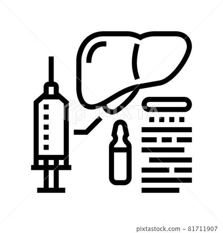 vaccination liver line icon vector illustration 81711907
