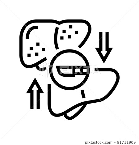 liver transplant line icon vector illustration 81711909