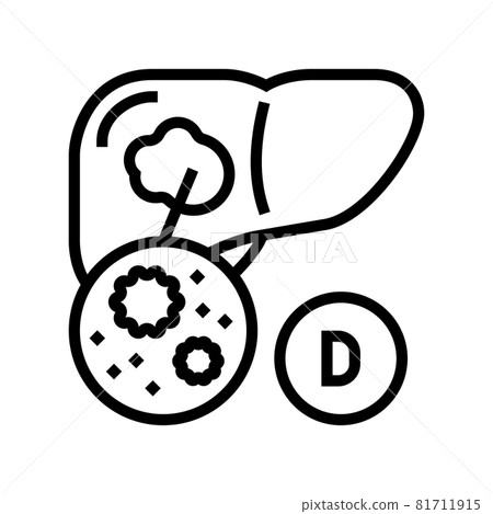 type d hepatitis line icon vector illustration 81711915