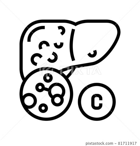 type c hepatitis line icon vector illustration 81711917