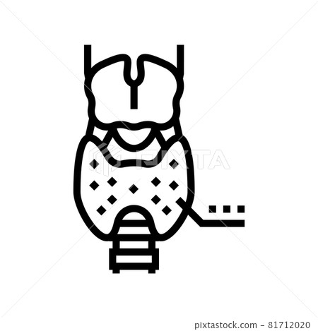 thyroid gland endocrinology line icon vector illustration 81712020