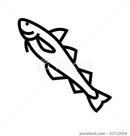 alaska pollock line icon vector illustration 81712058