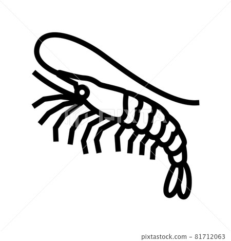 white leg shrimp line icon vector illustration 81712063