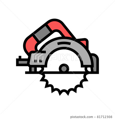 circular saw tool color icon vector illustration 81712308