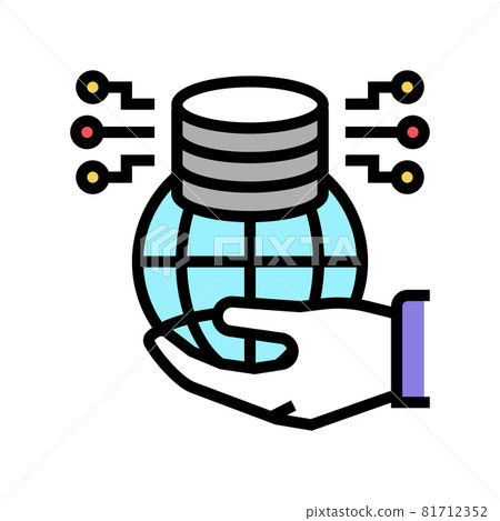 big data for sustainable development social problem color icon vector illustration 81712352