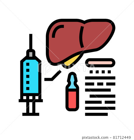 vaccination liver color icon vector illustration 81712449