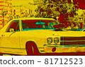 illustration of an old car, drawing of a classic vehicle 81712523