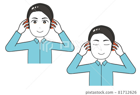 戴耳機聽的男士 81712626