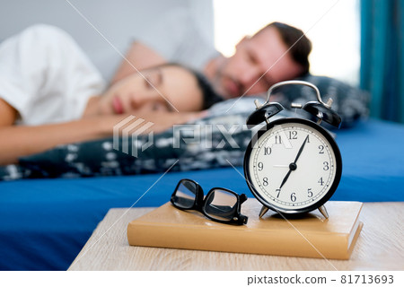 Couple sleeping in bed. Healthy sleep concept 81713693