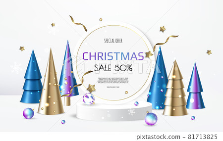 Merry Christmas sale banner template. Greeting card, banner, poster, header for website 81713825