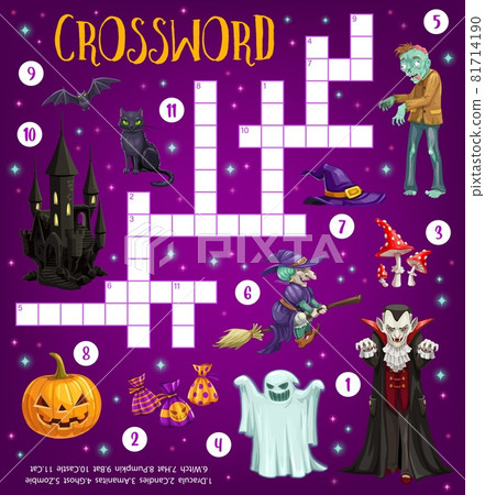 Halloween crossword grid puzzle game with monsters Halloween crossword grid puzzle game with monsters 81714190