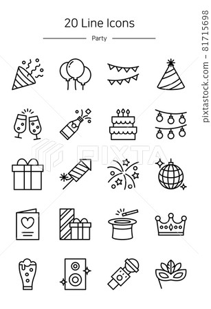 線圖標-聚會 81715698