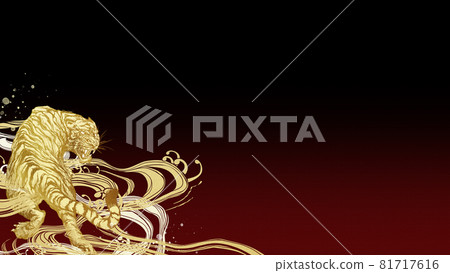 日式虎浪背景 81717616