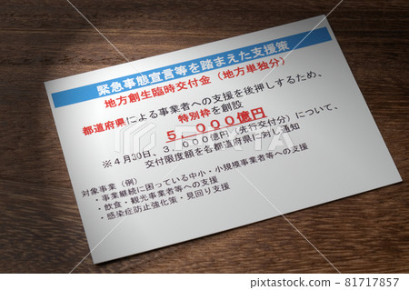臨時地區振興補助金 基於緊急事態宣言等的支援措施 臨時地區振興補助金 基於緊急事態宣言等的支援措施 81717857