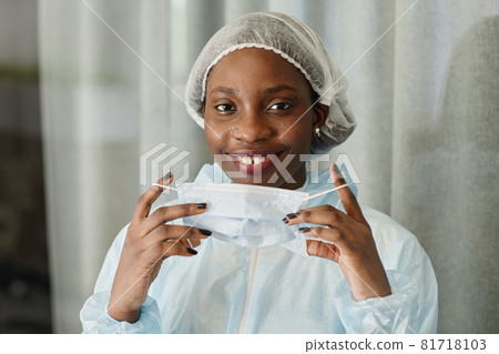 Smiling Nurse Wearing Medical Mask Smiling Nurse Wearing Medical Mask 81718103
