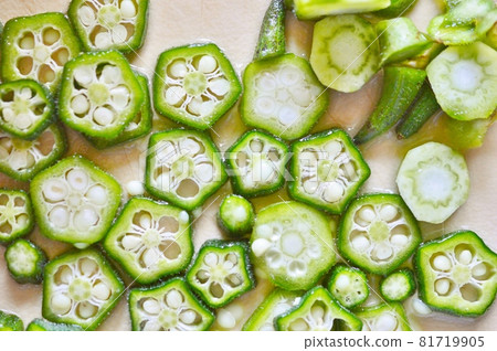 okra, japanese yam, grated yam