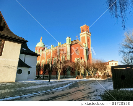 Kezmarok church at Slovakia -town in Spis region, Poprad river. Kezmarok church at Slovakia -town in Spis region, Poprad river. 81720538
