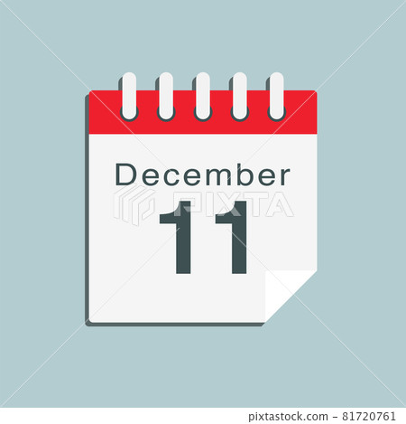 Icon day date 11 December, template calendar page Icon day date 11 December, template calendar page 81720761