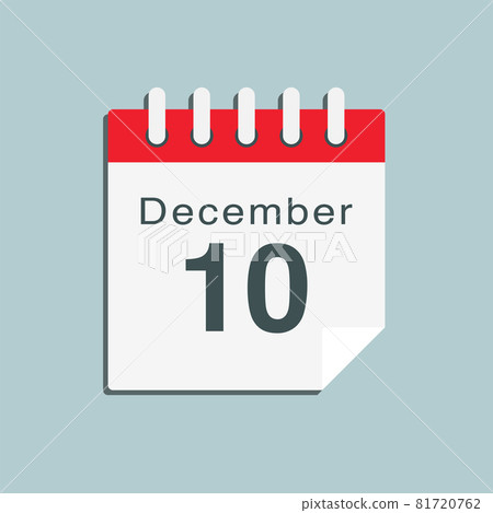 Icon day date 10 December, template calendar page Icon day date 10 December, template calendar page 81720762