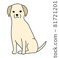 坐著的黃色拉布拉多獵犬的插圖 81721201