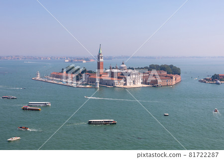 Panoramic view of San Giorgio Maggiore Island from St. Mark's Campanile Panoramic view of San Giorgio Maggiore Island from St. Mark's Campanile 81722287
