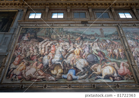 Closeup view of pictures by Italian artists in Palazzo Vecchio Closeup view of pictures by Italian artists in Palazzo Vecchio 81722363