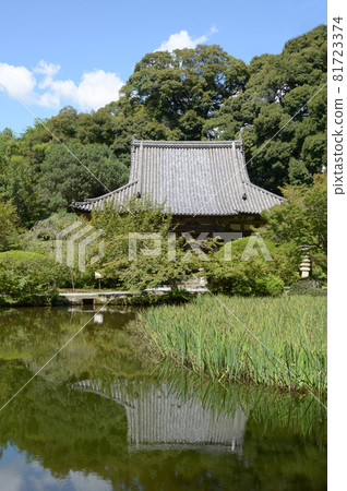 奈良縣天理市長岳寺、北條池及本堂 81723374