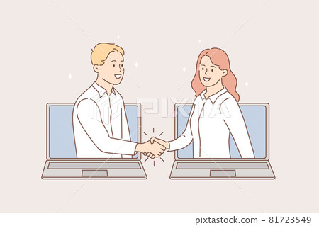 Online meeting and videoconference concept. Online meeting and videoconference concept. 81723549