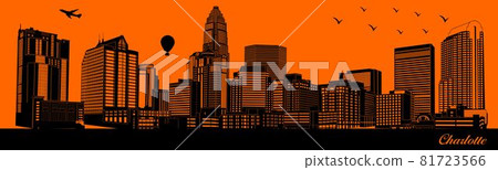 Town in orange background Town in orange background 81723566