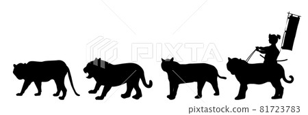 Tiger New Year's card silhouette icon Tiger New Year's card silhouette icon 81723783